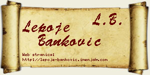 Lepoje Banković vizit kartica